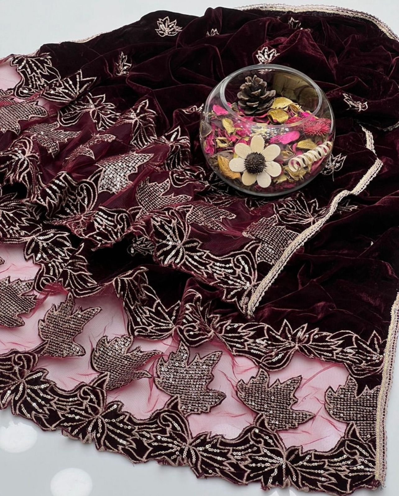 Winter Cut Work Valvet Shawl