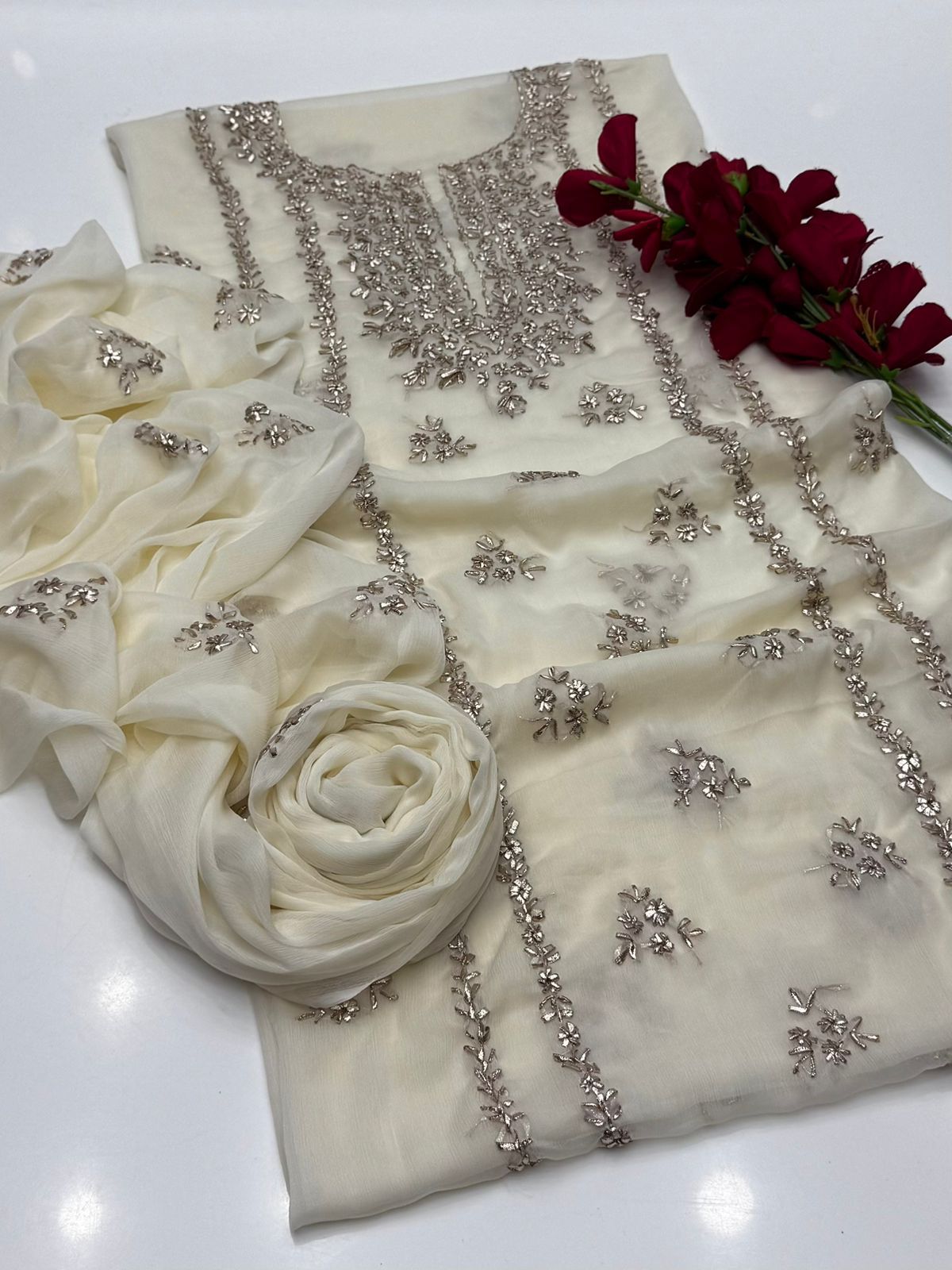 Bamber Chiffon Gota Work 2PC Dress