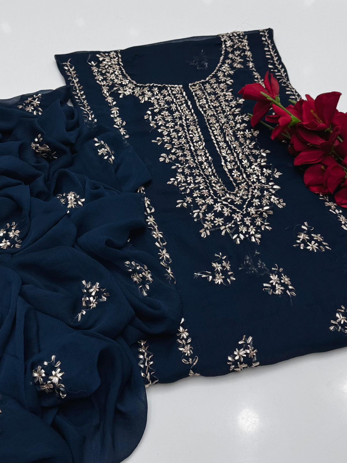 Bamber Chiffon Gota Work 2PC Dress