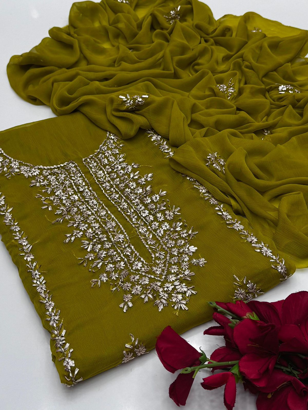 Bamber Chiffon Gota Work 2PC Dress