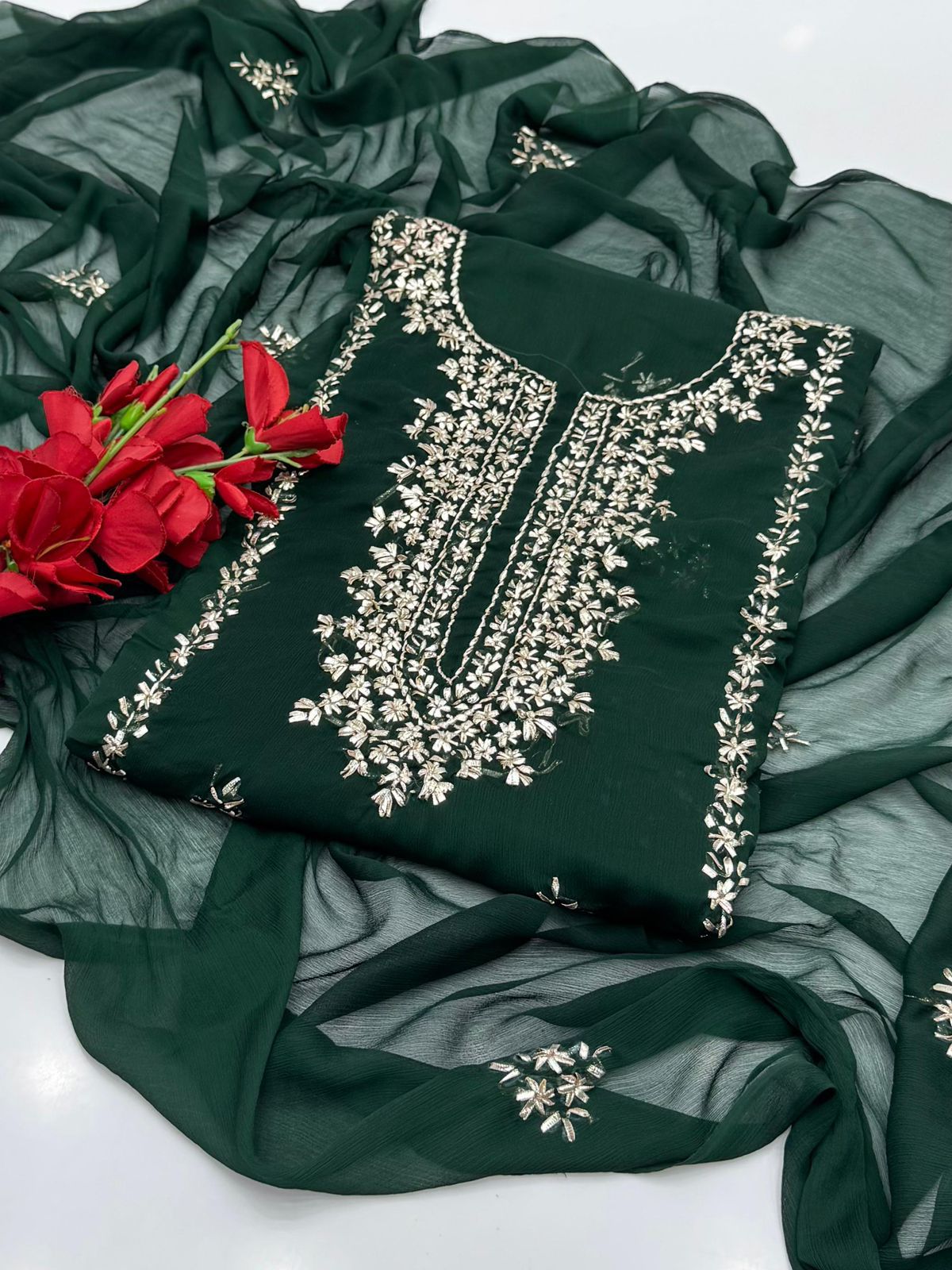 Bamber Chiffon Gota Work 2PC Dress