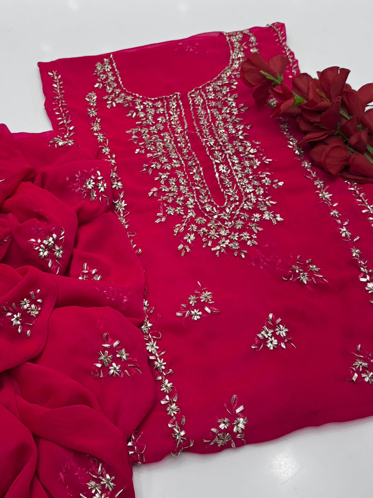 Bamber Chiffon Gota Work 2PC Dress