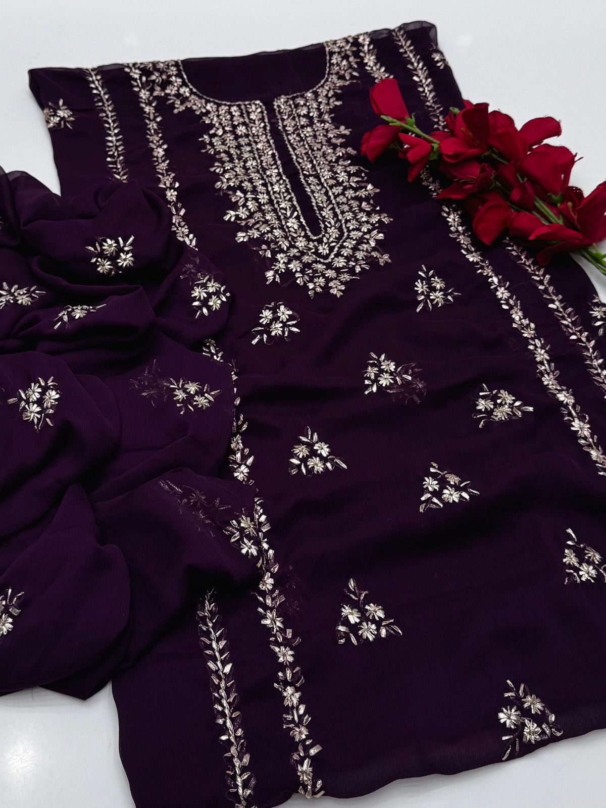 Bamber Chiffon Gota Work 2PC Dress