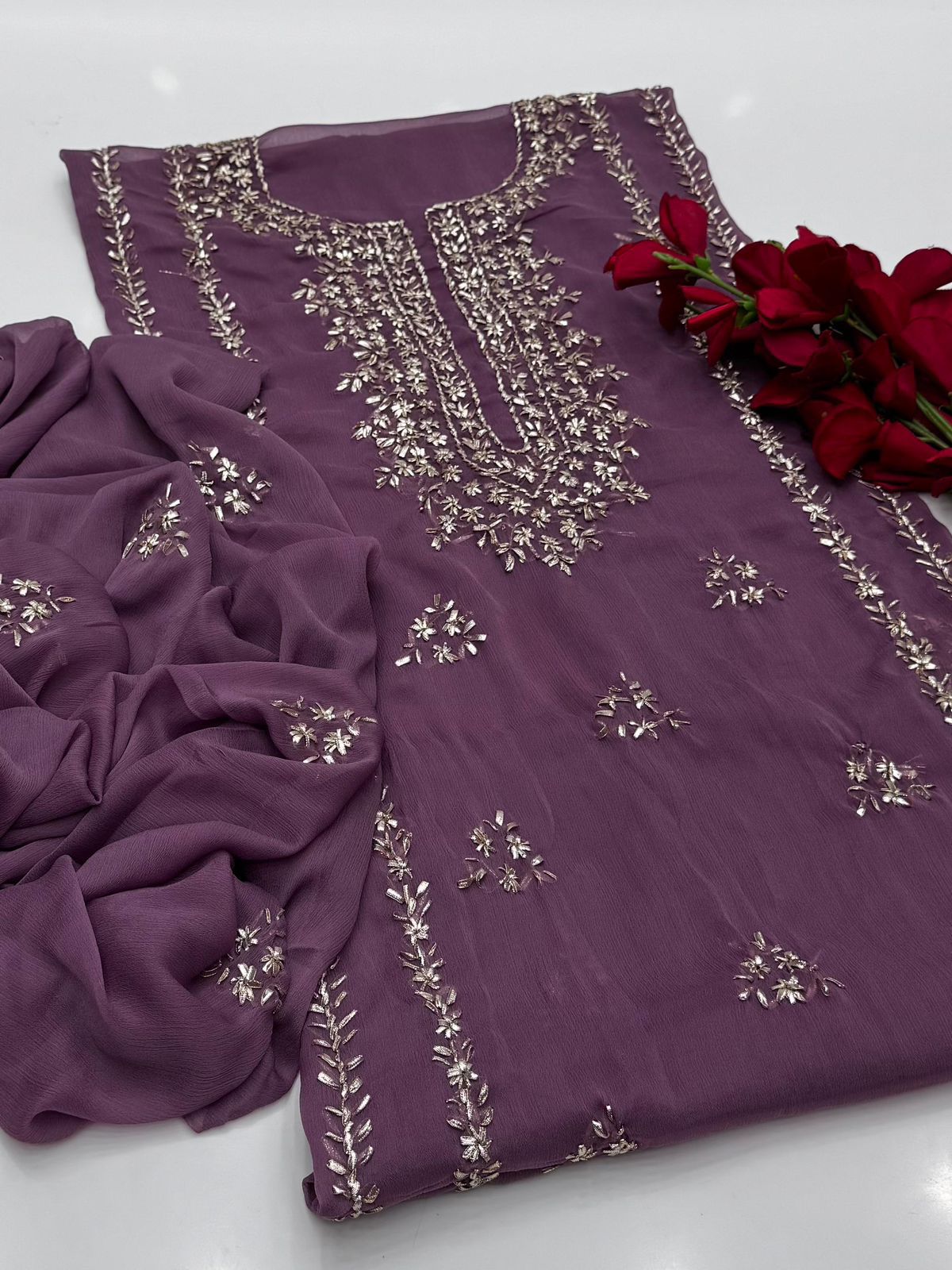 Bamber Chiffon Gota Work 2PC Dress