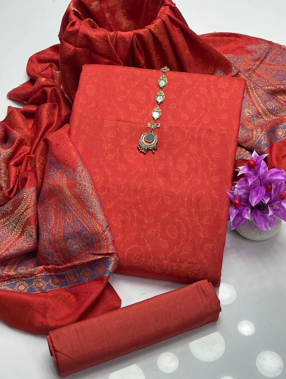 Dhanak Marina Jacquard 3PC Dress