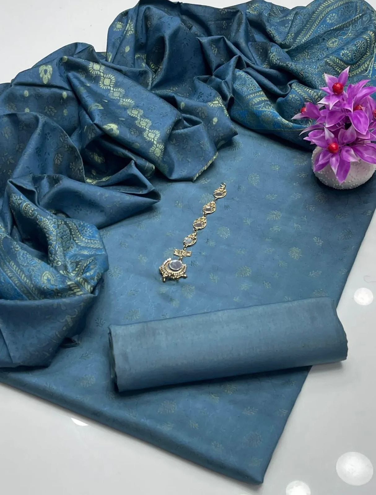 Dhanak Marina Jacquard 3PC Dress