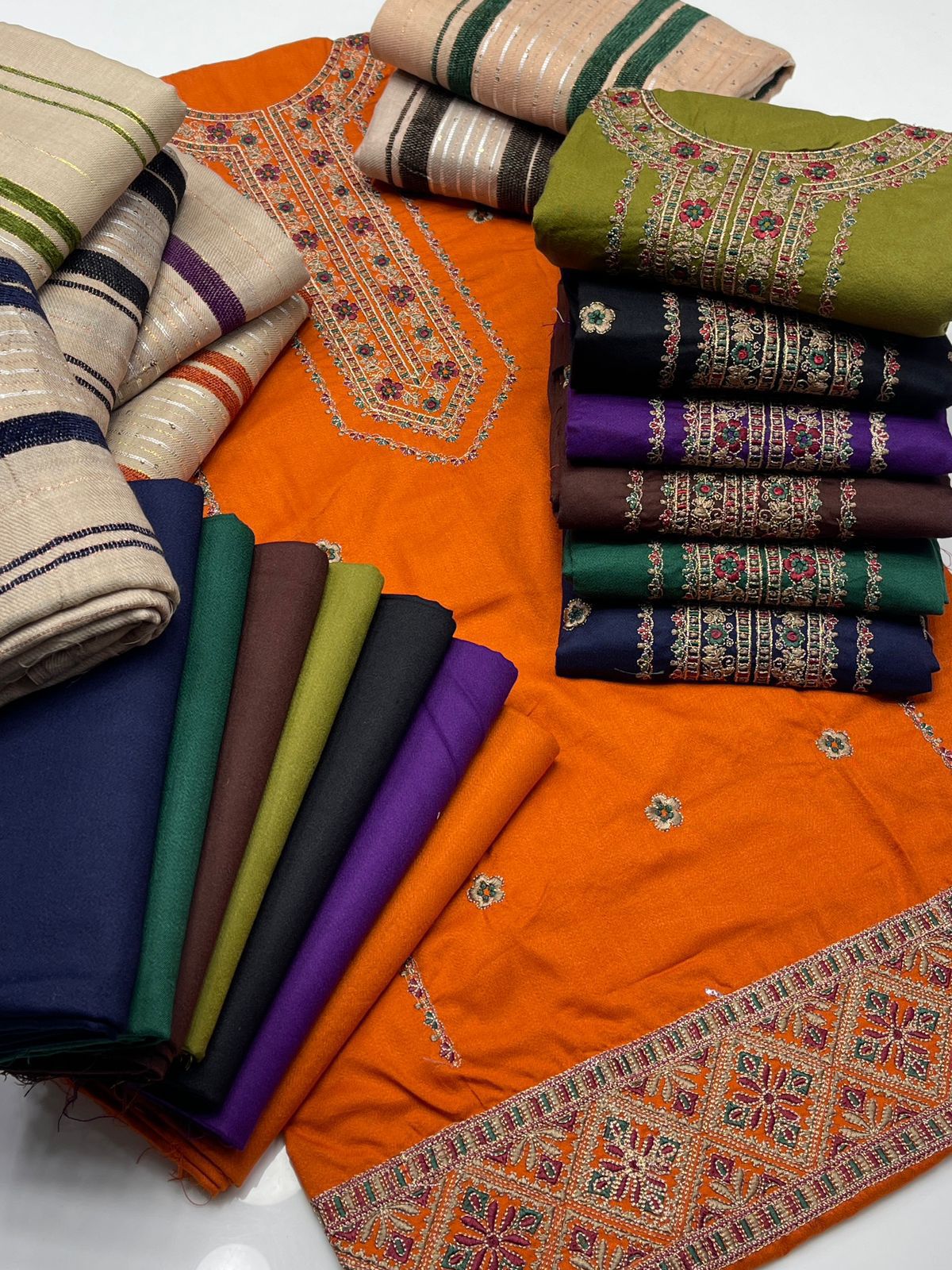 Dhanak Gala Daman computer Embroidery 3PC Dress