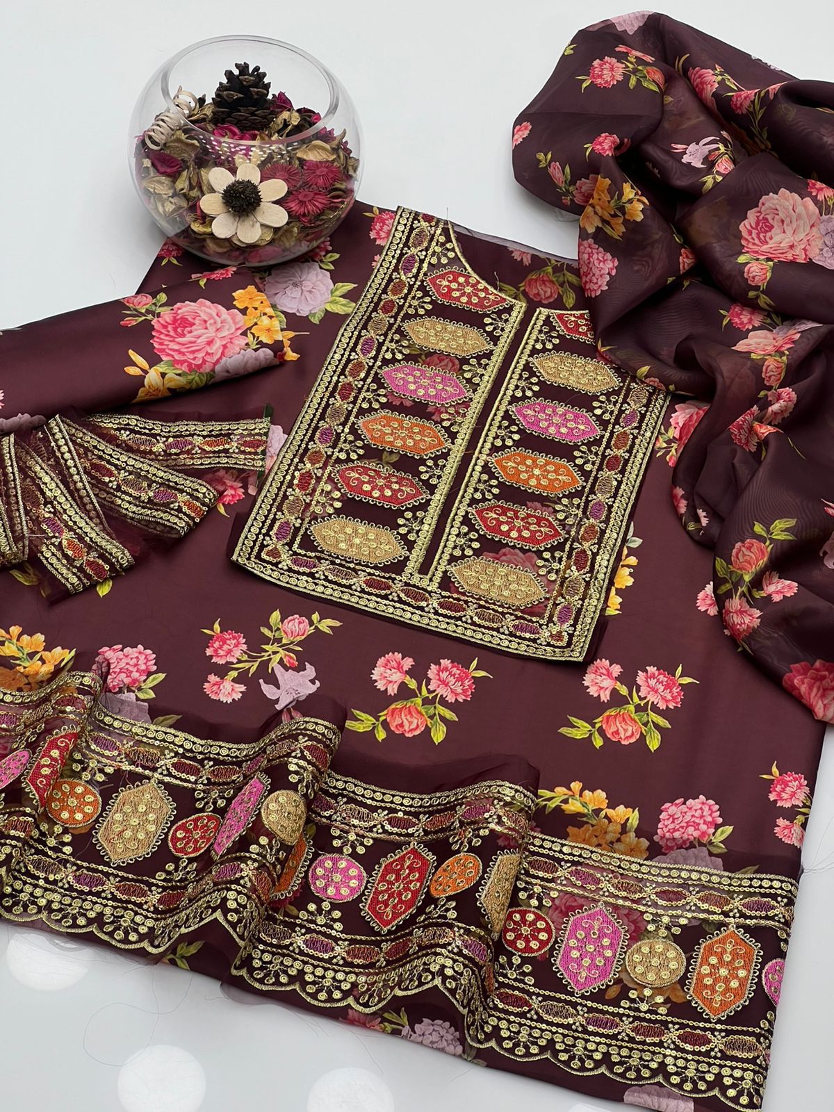 Shamoze Silk Digital Print 3PC Dress