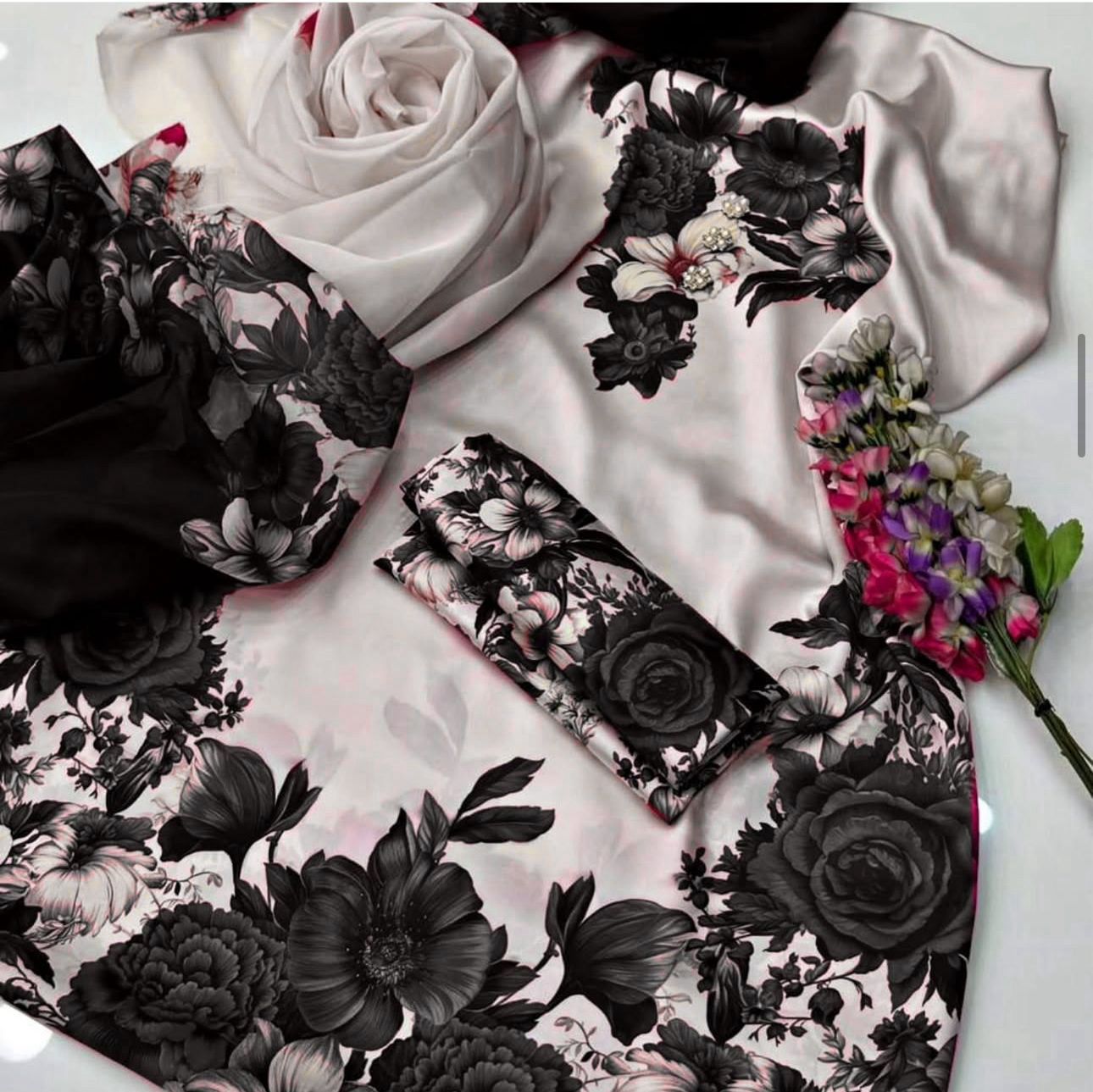 Shamoze Silk Digital Print 3PC Dress