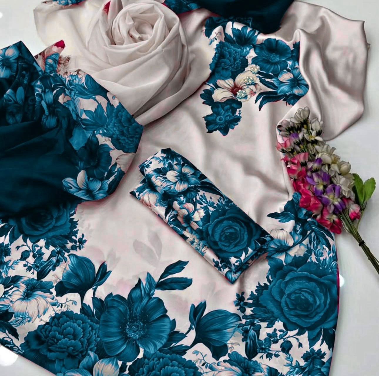 Shamoze Silk Digital Print 3PC Dress