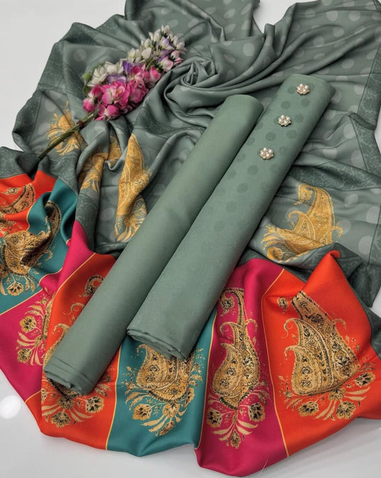 Beautiful Digital Printed Kalamkari 3Pc Dress 1