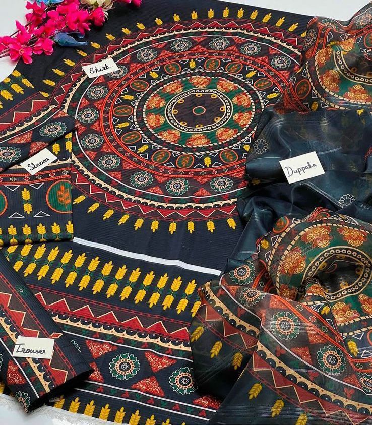 Swiss Jacquard lawn 3PC
