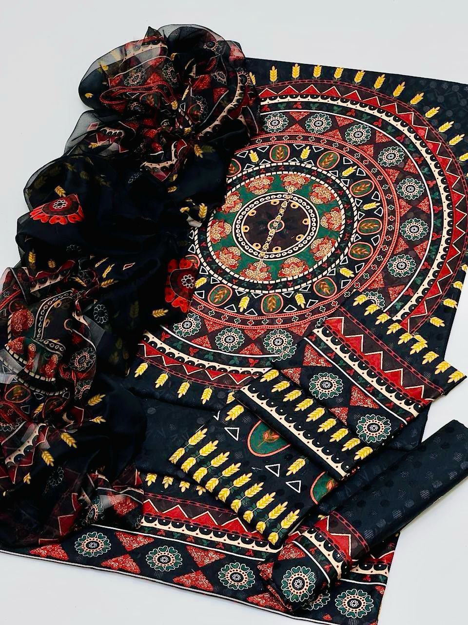 Swiss Jacquard lawn 3PC
