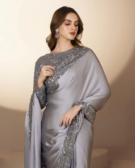 Shamoze Silk Sequence Sari