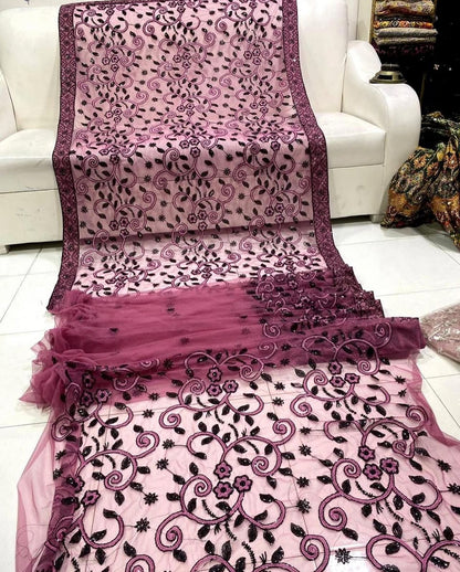 Soft Net Embroidered Saree Collection