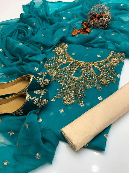 Shafon Boti Work Handmade 3PC Dress