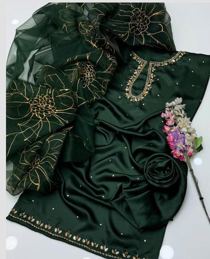 Shamoz Silk Embroidery 3PC Dress