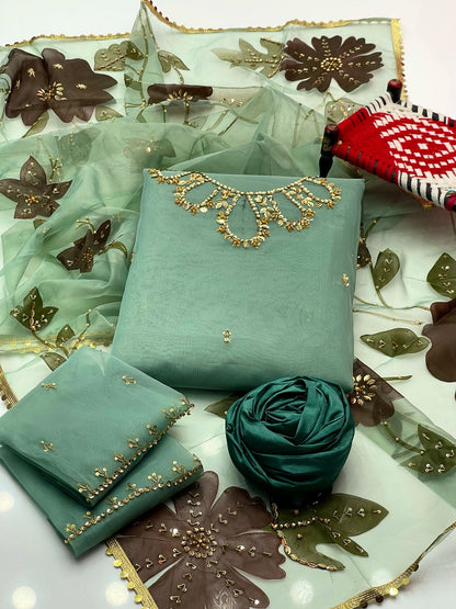 Handwork Stones And Beads Work 3PC Dress