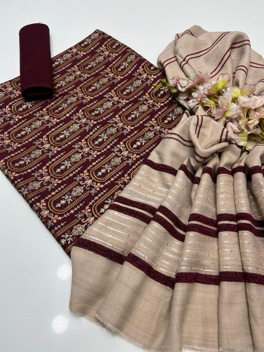 Marena Embroidered with Sequence Work 3PC Dress