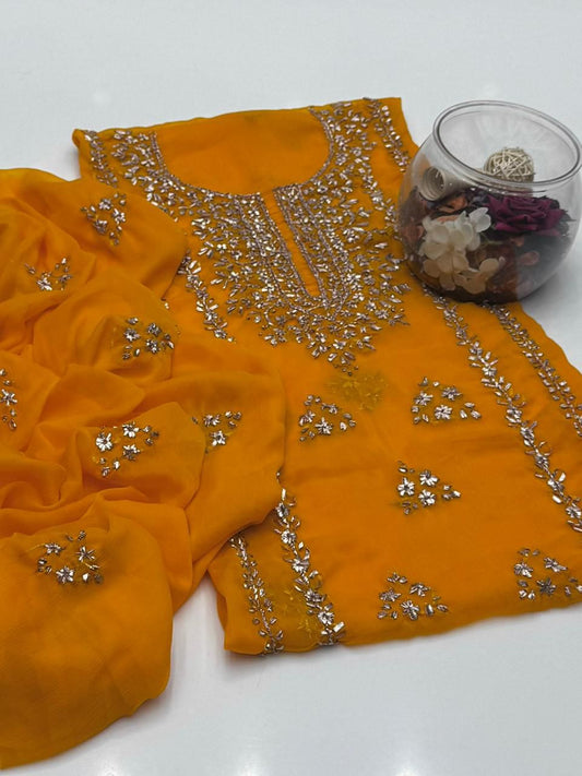 Bamber Chiffon Gota Work 2PC Dress