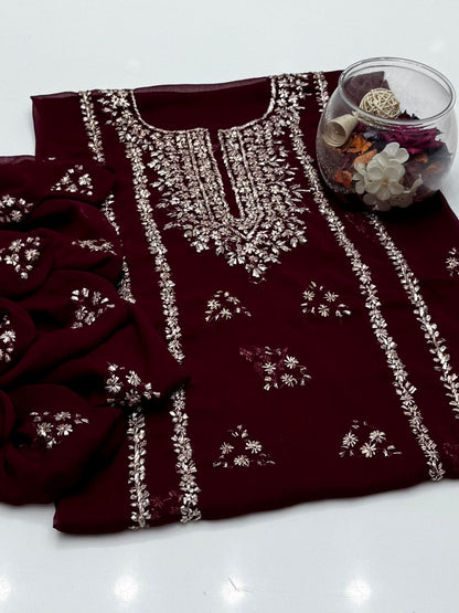 Bamber Chiffon Gota Work 2PC Dress