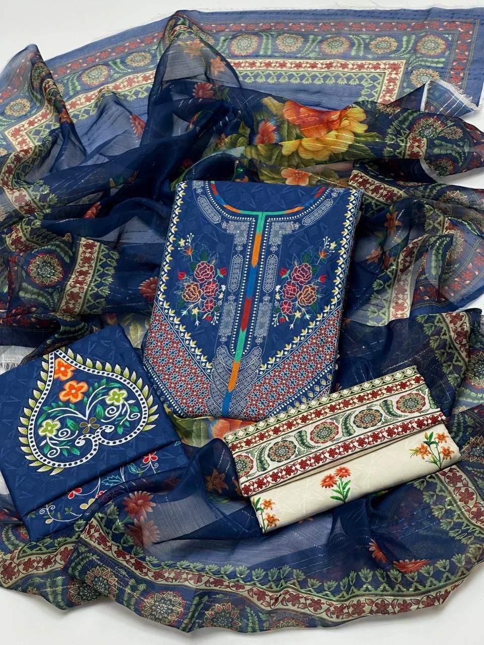 Swiss Jacquard Lawn  3PC Dress