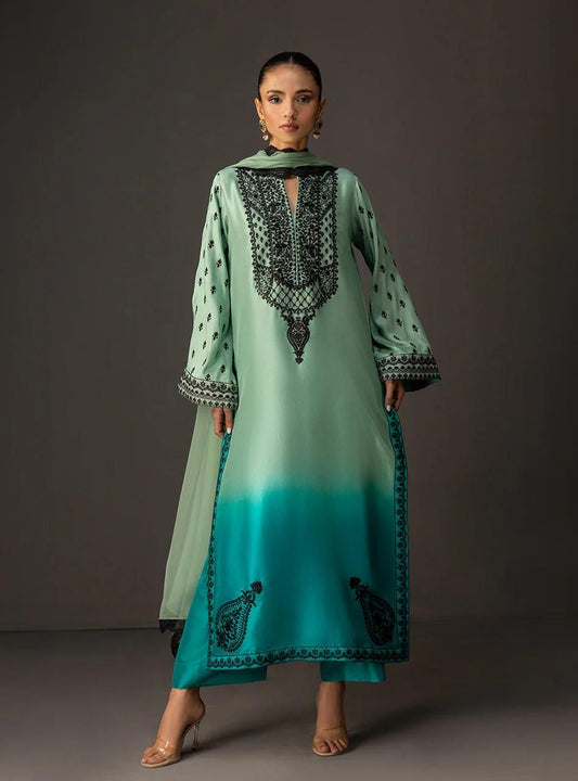 Shamoze Silk Gala Border 3PC Dress