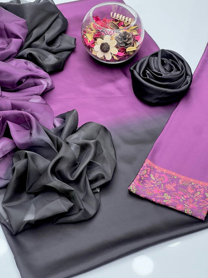 Shamoze Silk Gala Border 3PC Dress