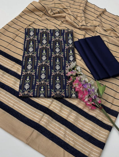 Lilen Embroidered with Thread Malti Work 3PC Dress