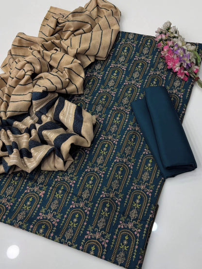 Lilen Embroidered with Thread Malti Work 3PC Dress