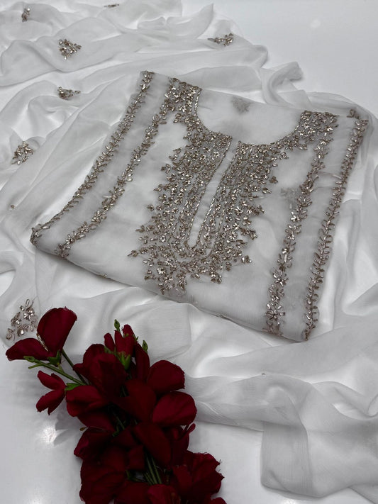Bamber Chiffon Gota Work 2PC Dress