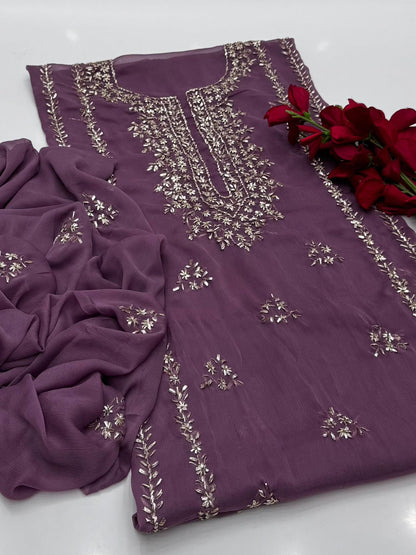 Bamber Chiffon Gota Work 2PC Dress