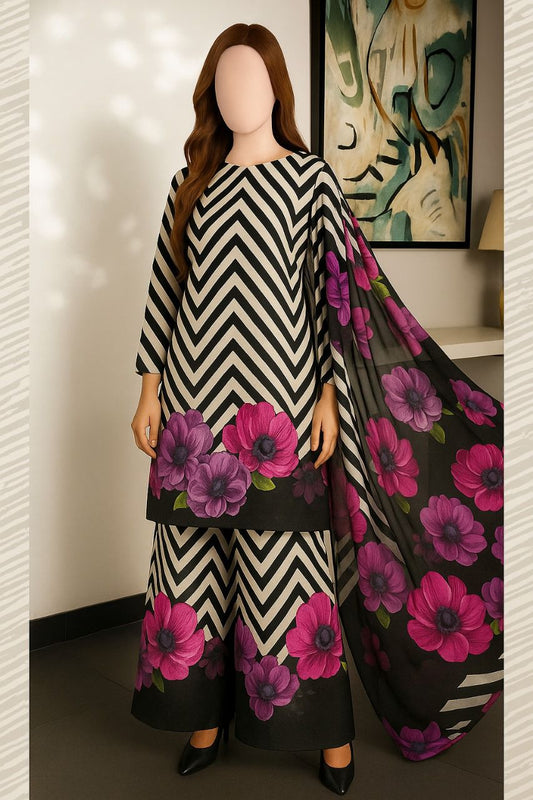 Winter swiss Bana Dora Digital Print 3PC Dress