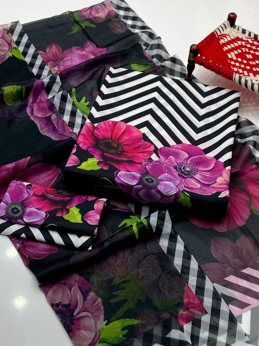 Winter swiss Bana Dora Digital Print 3PC Dress