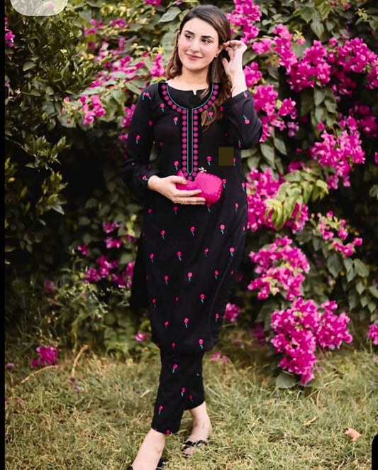 summer Cotton  Embroidery 2PC Dress