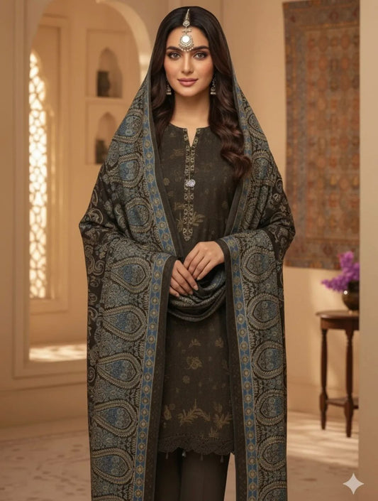 Dhanak Marina Jacquard 3PC Dress