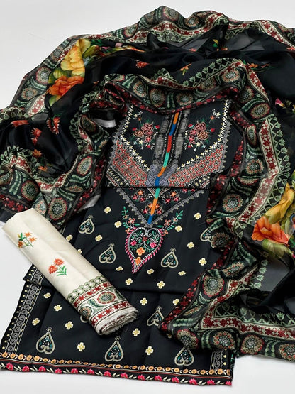 Shamoze Silk Digital Print  3PC Dress