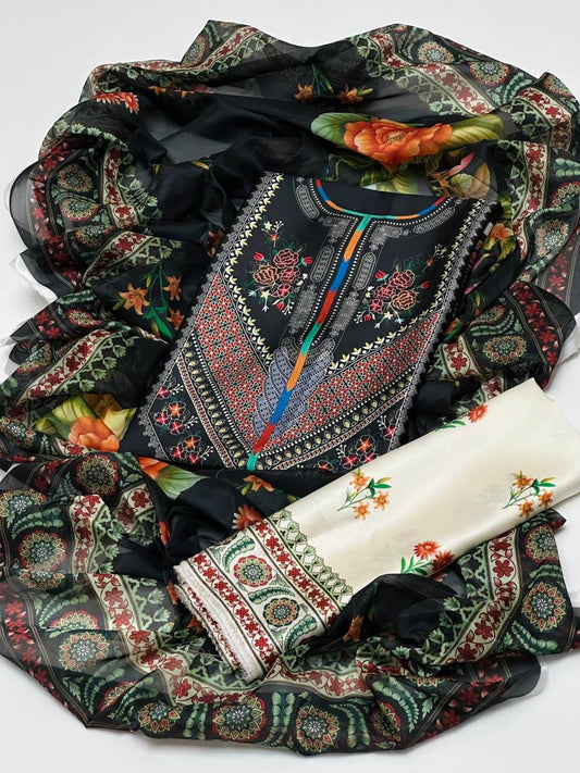 Shamoze Silk Digital Print  3PC Dress