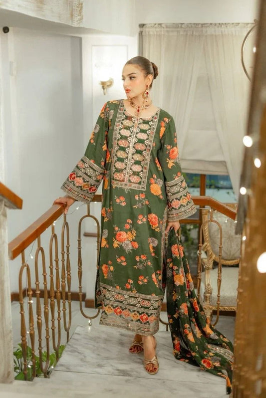 Shamoze Silk Digital Print 3PC Dress