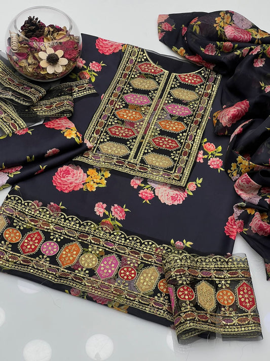 Shamoze Silk Digital Print 3PC Dress