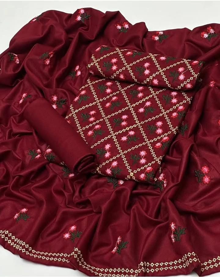 Dhanak 3pc dress Red