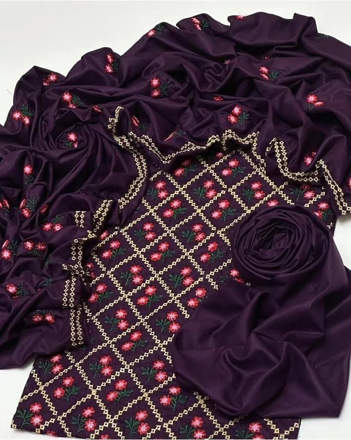 Dhanak 3pc dress Purple
