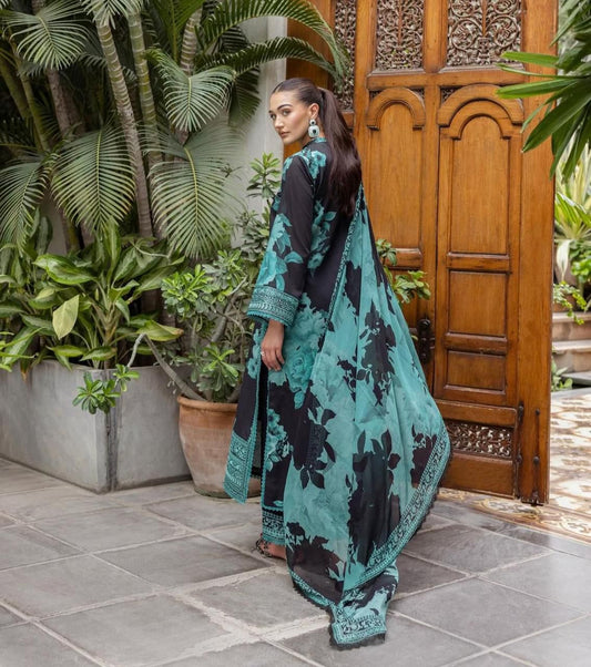 Shamoze Silk Digital Print 3pc Dress zinc