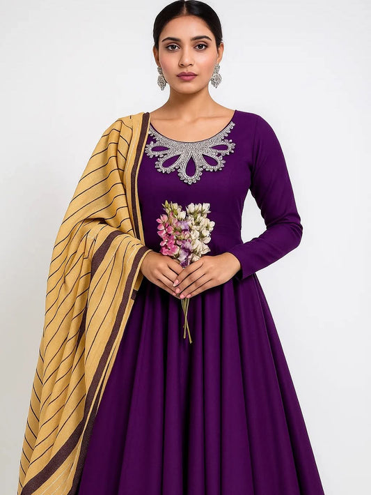 Beautiful Elegant Style Dhanak Marina 3pc Dress