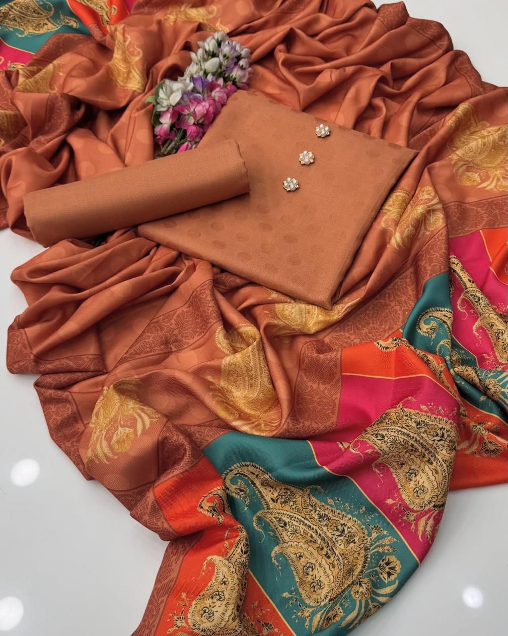 Beautiful Digital Printed Kalamkari 3Pc Dress 3