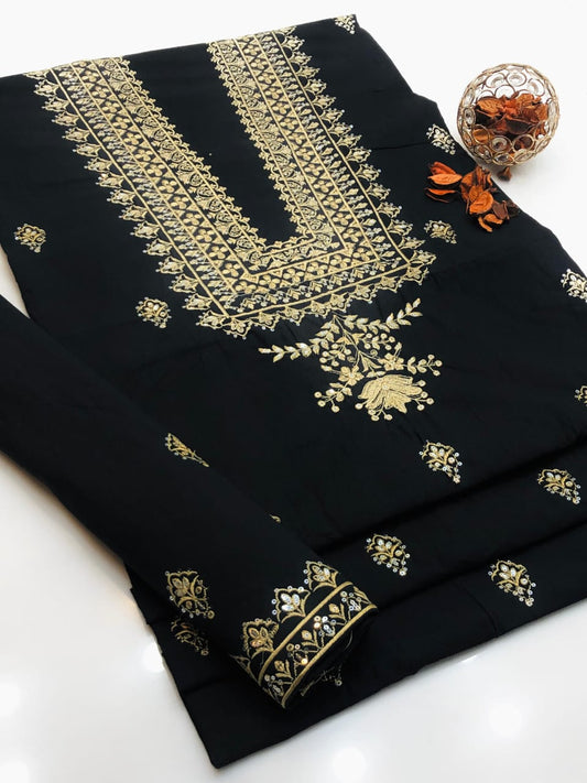 2pc Dress Sequence Embroidery Cotton