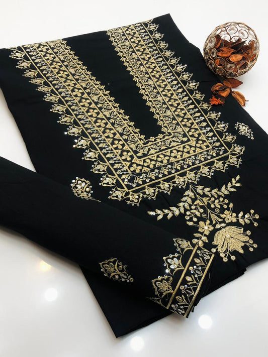 2pc Dress Sequence Embroidery Cotton