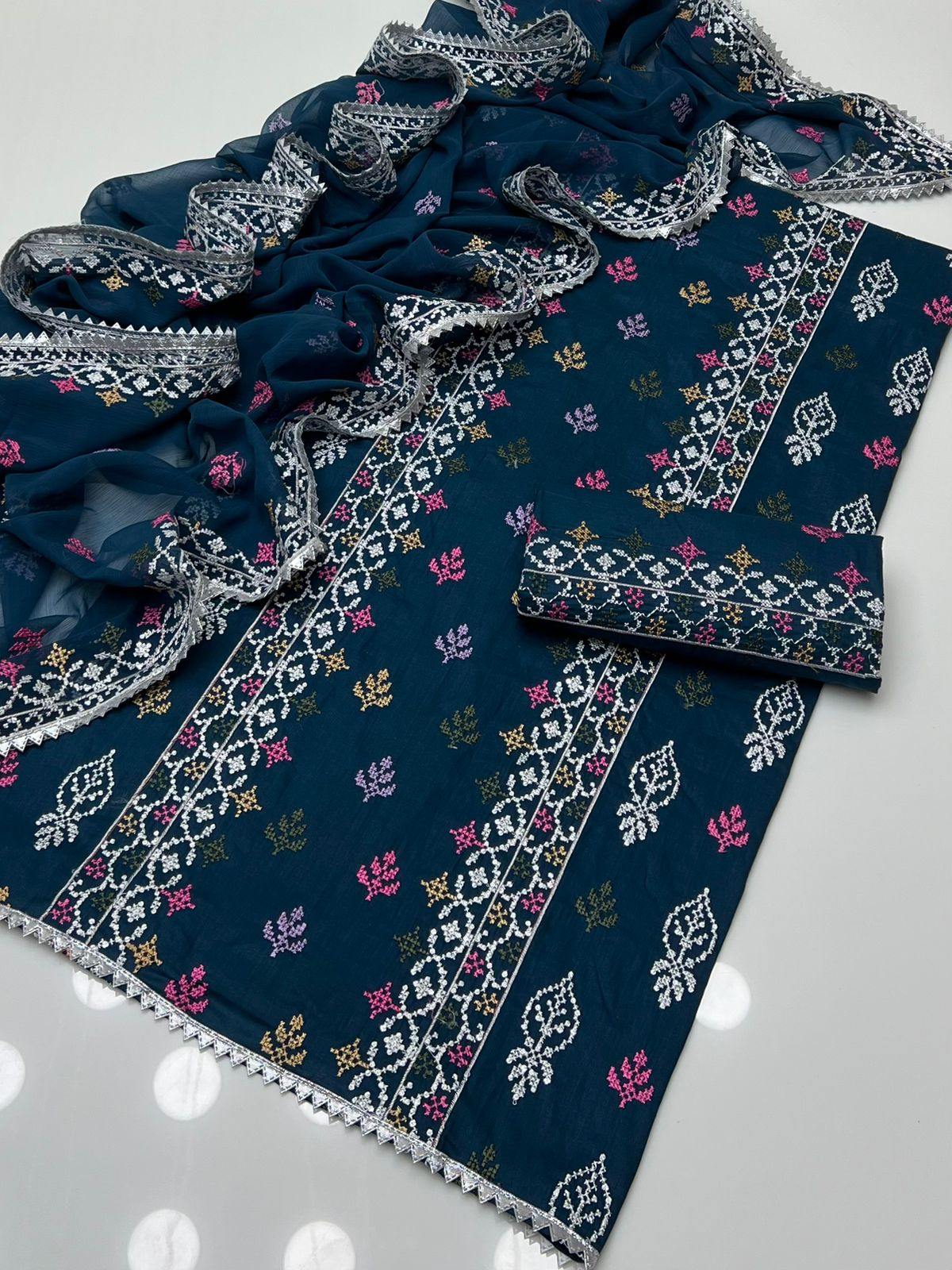 Pure Lawn Sequence Embroidered 3PC Dress