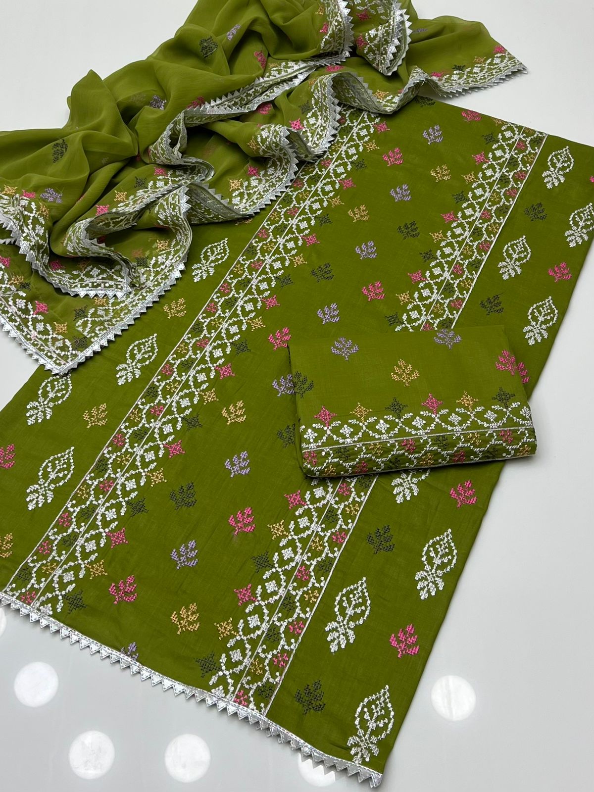 Pure Lawn Sequence Embroidered 3PC Dress