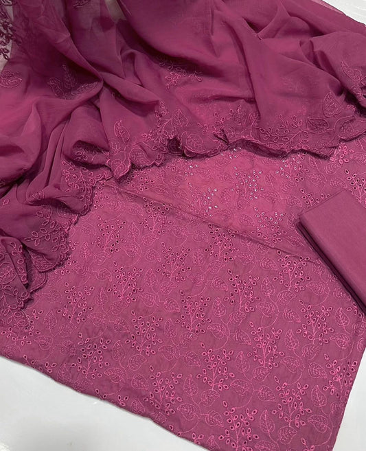 Shiffle Chikankari Jaal Lawn 3PC Dress